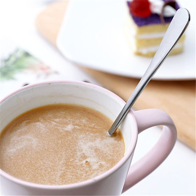 1Pc Lange Steel Koffielepel Roestvrijstalen Theelepel Ijs Dessert Thee Lepel Keuken Dingen Huishoudelijke Dingen