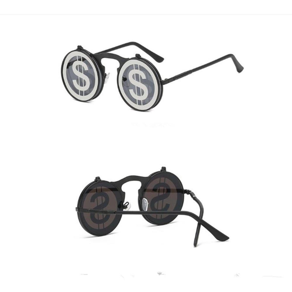 Dampf Punk Klappe retro Brille Sonnenbrille Männer Frauen Neue Runde kippen hoch Brille modisch Persönlichkeit Sonnenbrille: 3
