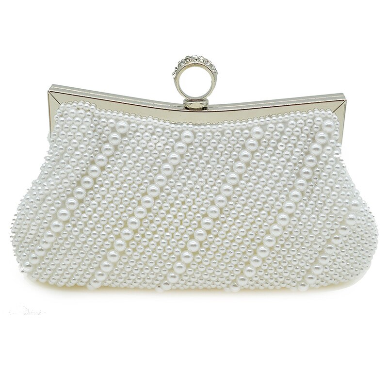 Perle Damen Abend Kupplung Tasche Frauen Bote Schulter Handtaschen Weibliche Abendessen Party Telefon Lange Kette Kupplung Geldbörse