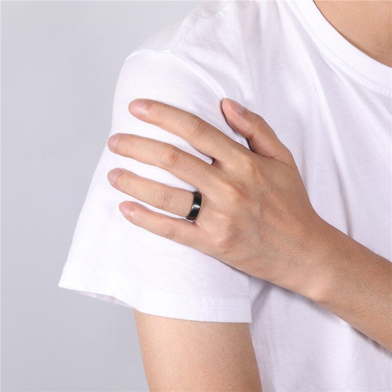Somen 4/6/8mm Ceramic Ring Black Wedding Engagement Band Brushed Flat Comfort Fit Men Women Jewelry