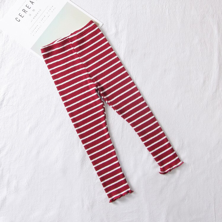 Meisjes leggings baby meisjes broek peuter kinderen klassieke leggings lente herfst kinderen gestreepte leggings 2-6y baby meisjes leggings: Rood / 2t(85-90)