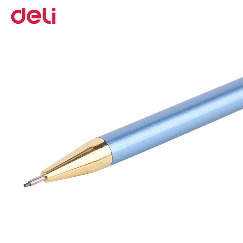 Deli 1 st skol- och kontorsmaterial pennor 0.7mm söta lysande metall mekanisk penna för skolmaterial ritpennor för barn
