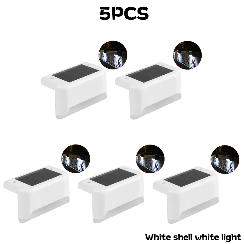 1-10 stk. solcelledrevne terrasselamper udendørs trinlamper vandtætte led-solcellelamper til gelænder trapper trinhegn have terrasse og sti: Lyserød