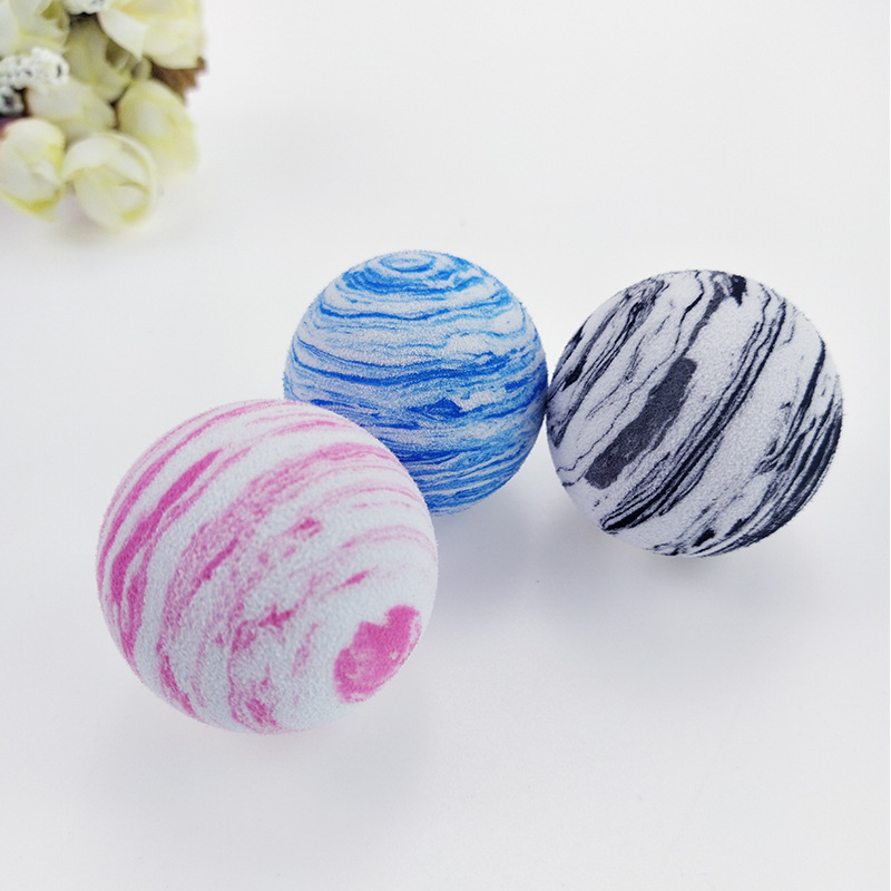 1Pc Rainbow Planet Toy Ball Pet Dog Cat Ball Toy EVA Planet Texture Pet Balls Cat Toys Interactive Toy Training Pet Supplies
