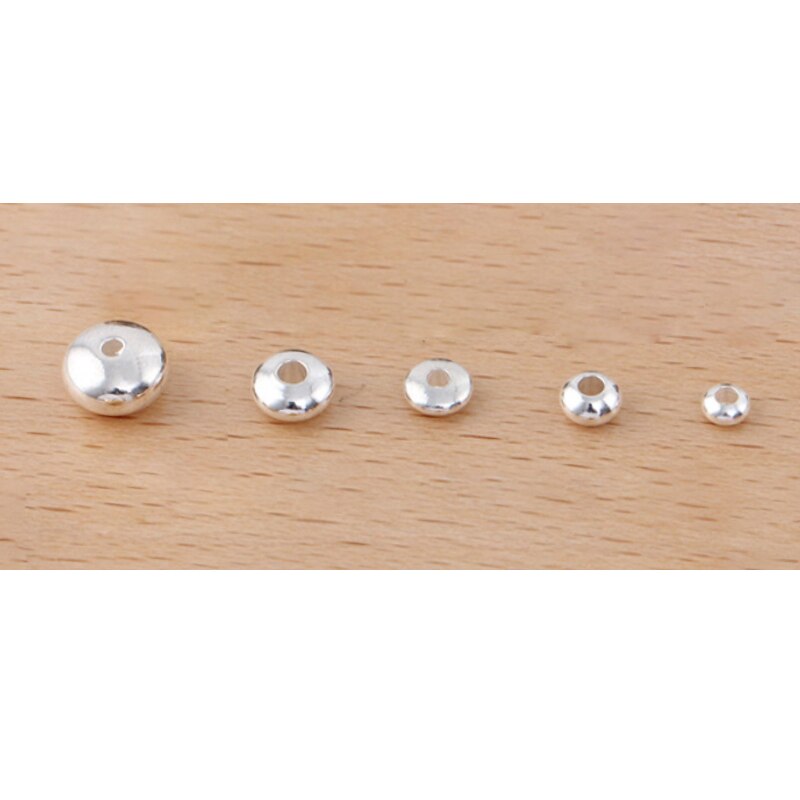 20-100pcs Metal Spacer koraliki koło koralik płaskie okrągłe luźne koraliki płaskie okrągłe koralik dla DIY akcesoria do wyrobu biżuterii dostaw: Silver Color / 5mm 50pcs