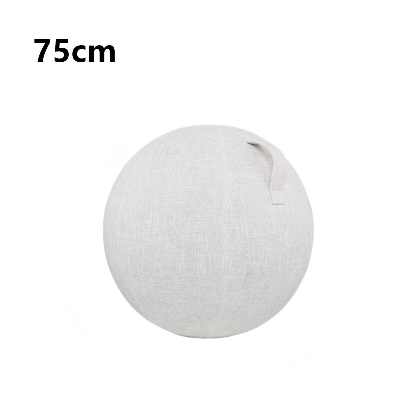 Capa de bola de yoga pilates sentado bola protetor à prova de poeira slipcover yoga bola capa protetora ginásio treino equilíbrio bola capa: Beige 75cm Cover