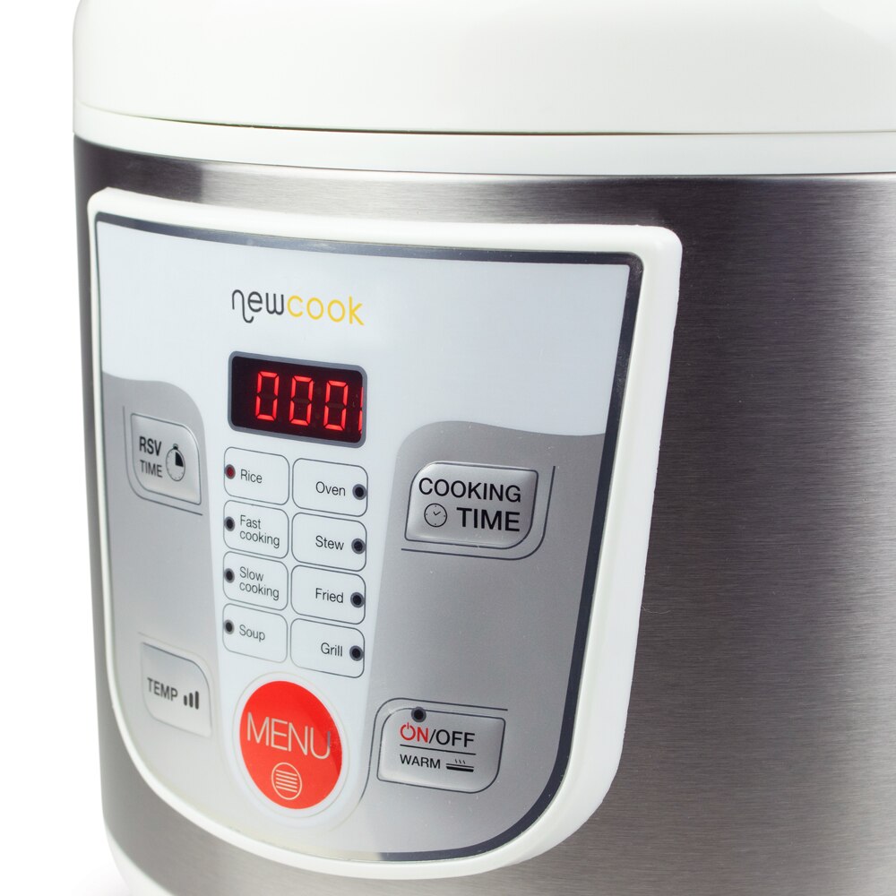 NEWCOOK Robot de Cocina Multifunción, Capacidad 5 Litros,8 Menús Preconfigurados. Incluye Cubeta Antiadherente. Blanco