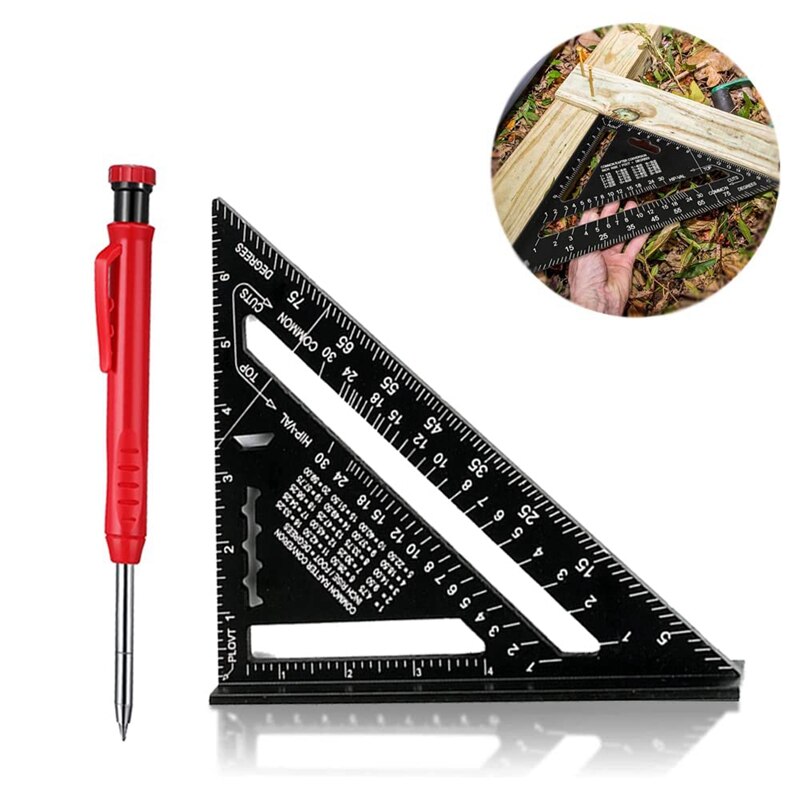 Carpenter Pencil Tool Set, Marking Gauge Protractor, 45 90 Degrees, DIY Carpenter's Tool, Marking Tool For Woodworking
