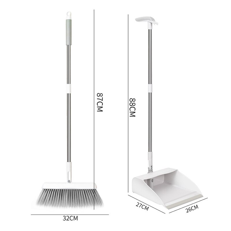 Magic Foldable Standing Broom and Dustpan Set Windproof Rotatable Adjustable Filter Hair Floor Cleaning Broom Crumb Tools