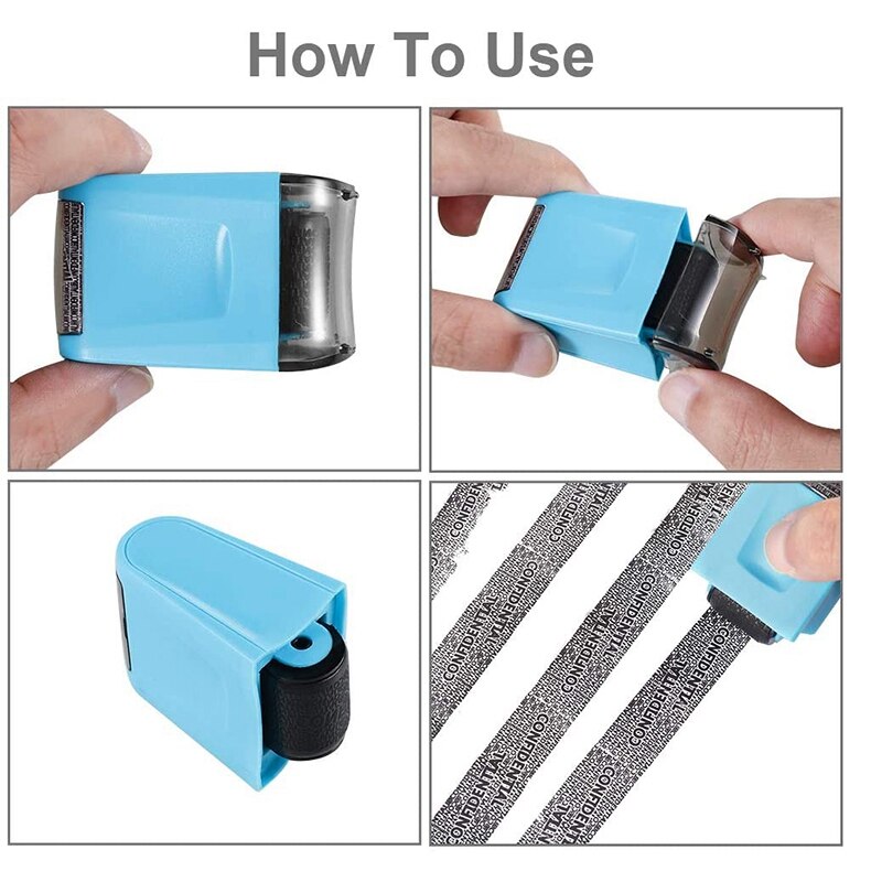 2 Pcs Identity Prevention Theft Stamp Identity Protection Guard Roller Stamp Wide Rolling Security Stamp