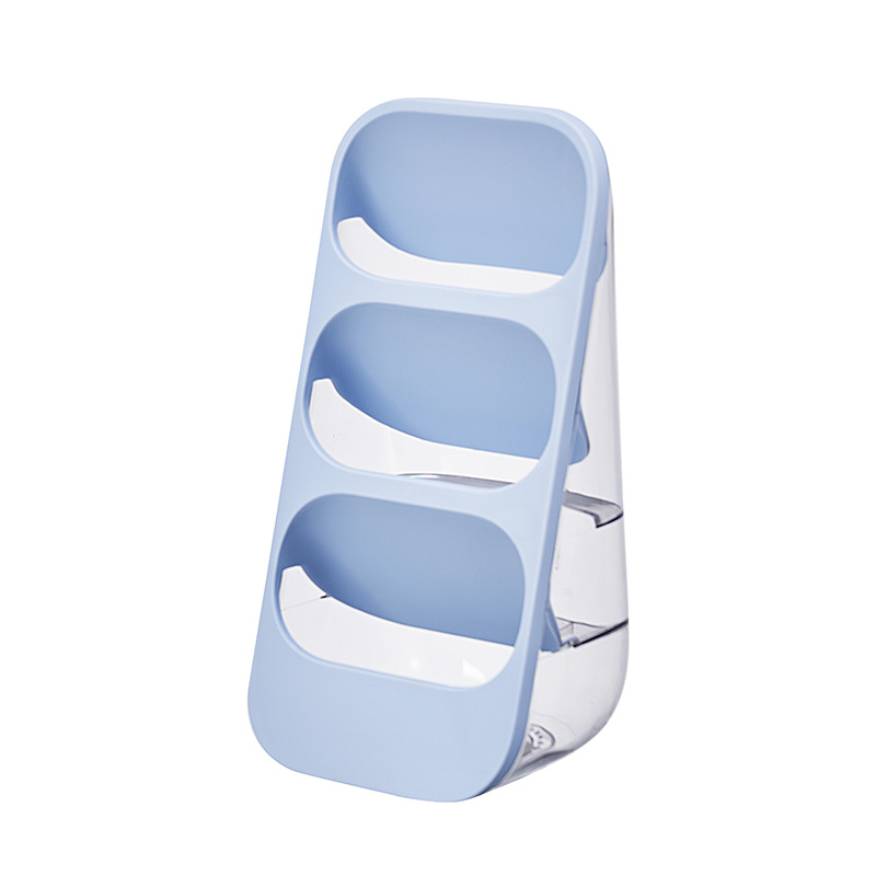 Wielowarstwowy stojak robić przechowywania pałeczek i łyżek robić użytku domowego Stojak kuchenny odporny na kurz Trzykomorowy schowek na kosmetyki i narzędzia: Xl / Niebieski