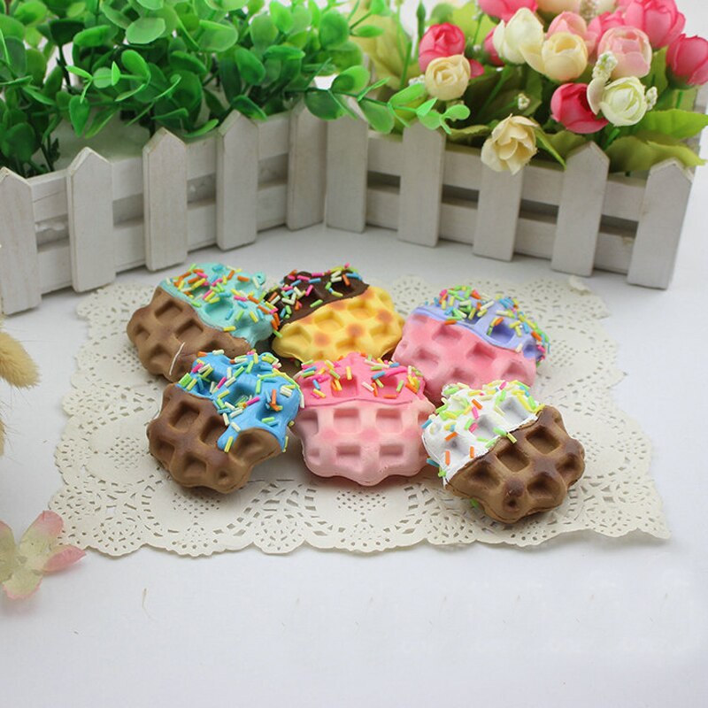 NuoNuoWell, paquete de 10 piezas, 6x6 cm, Squishy de elevación lenta, modelo de comida, Pastel de galletas artificiales, espuma de PU, DIY, cocina, postre, tipo mixto