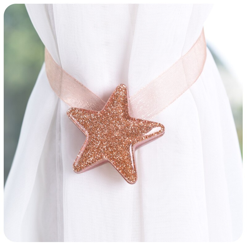 Star Shape Magnet Curtain Buckle Magnetic Mesh Tieback Holder Window Curtain Clip Holder Strap Accessories Home Decor JJJRY774