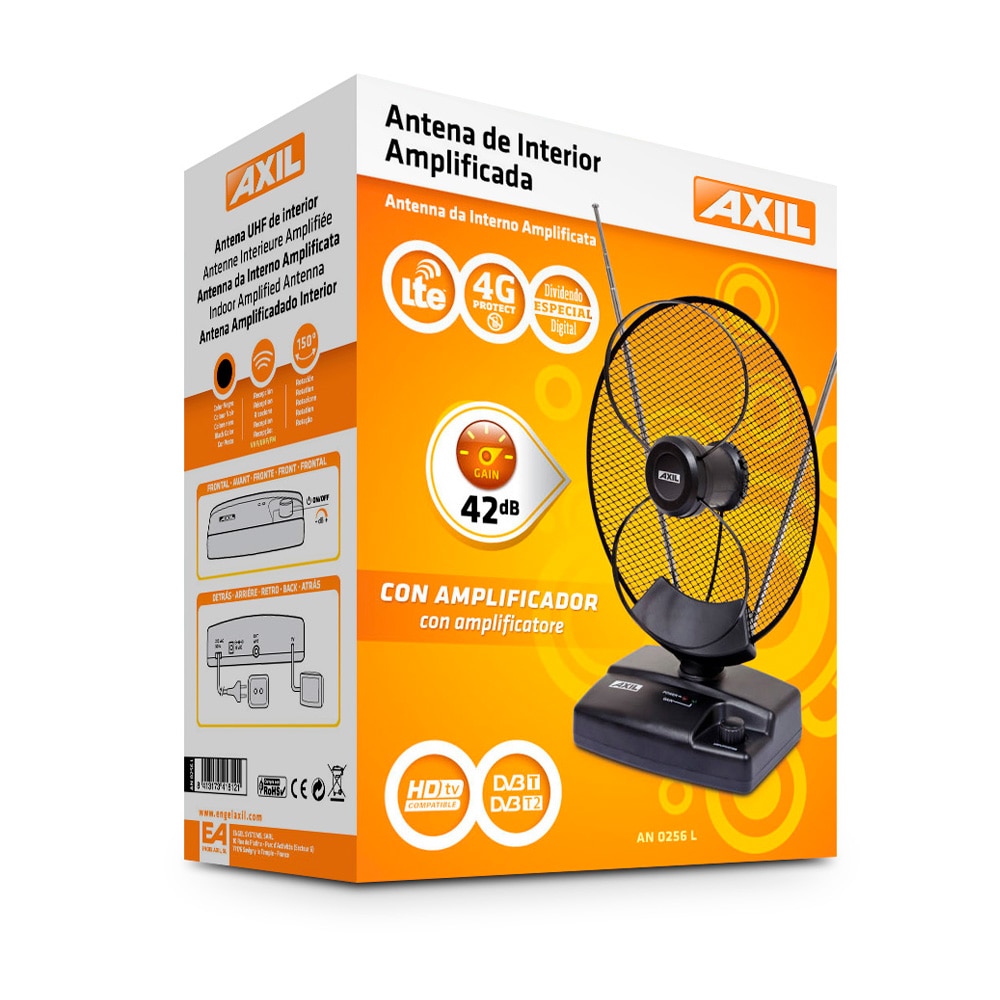 Antena de Interior Amplificada Axil AN0256L LTE 4G Protect