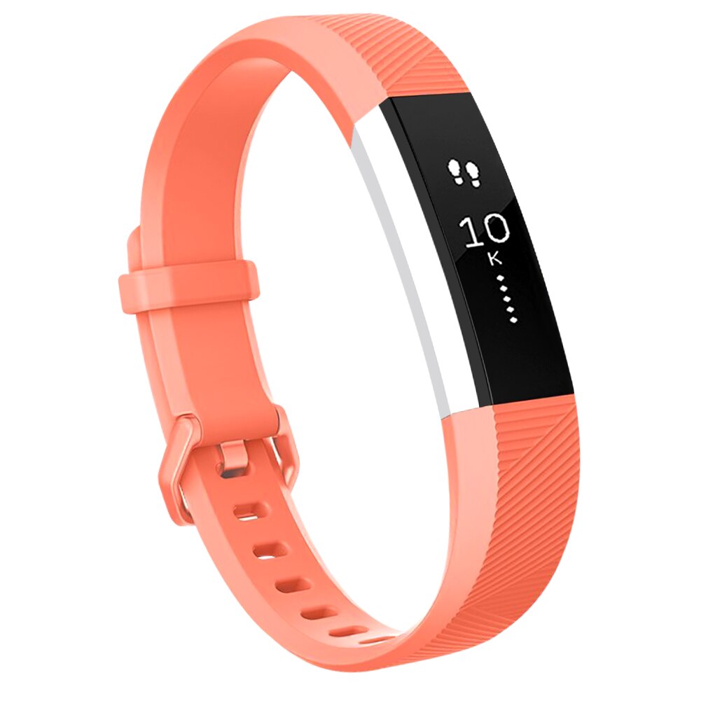 Correa ajustable de silicona suave de para Fitbit Alta HR, pulsera deportiva, Fibit Alta HR: Orange / Size L