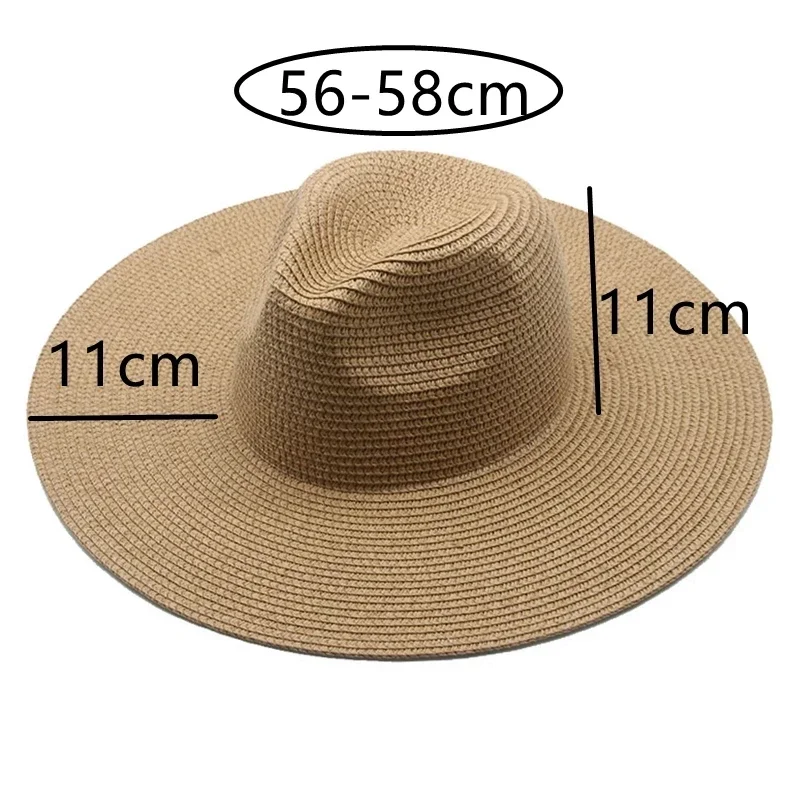 Vrouwen Hoeden Grote Rand 11Cm Mannen Vrouwen Kaki Wit Zwart Stro Hoeden Zon Strand Vrouwen Zomer Emmer Hoeden sombrero De Mujer