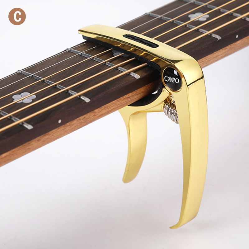 Metal Guitar Capo for Acoustic/Electric/Classic Trigger Change Tune Key Clamp: Gold