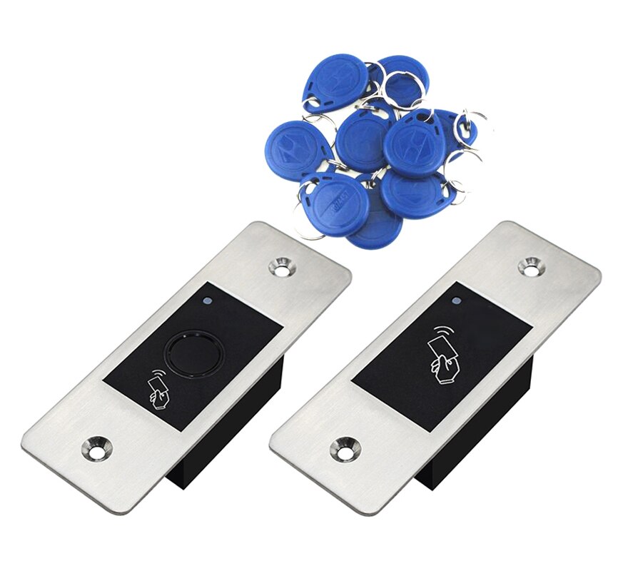 Mini Metal IP66 door lock access Waterproof Embedded Fingerprint RFID Standalone Controller Reader 10pcs125KHZ tags