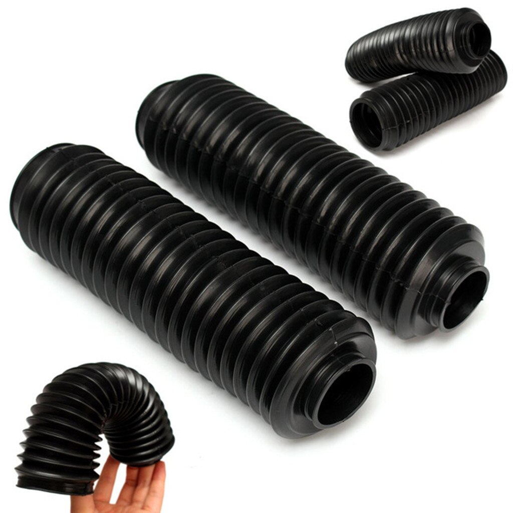 Pair Black Front Shock Absorber Rubber Boots Sleeve For Motorbike