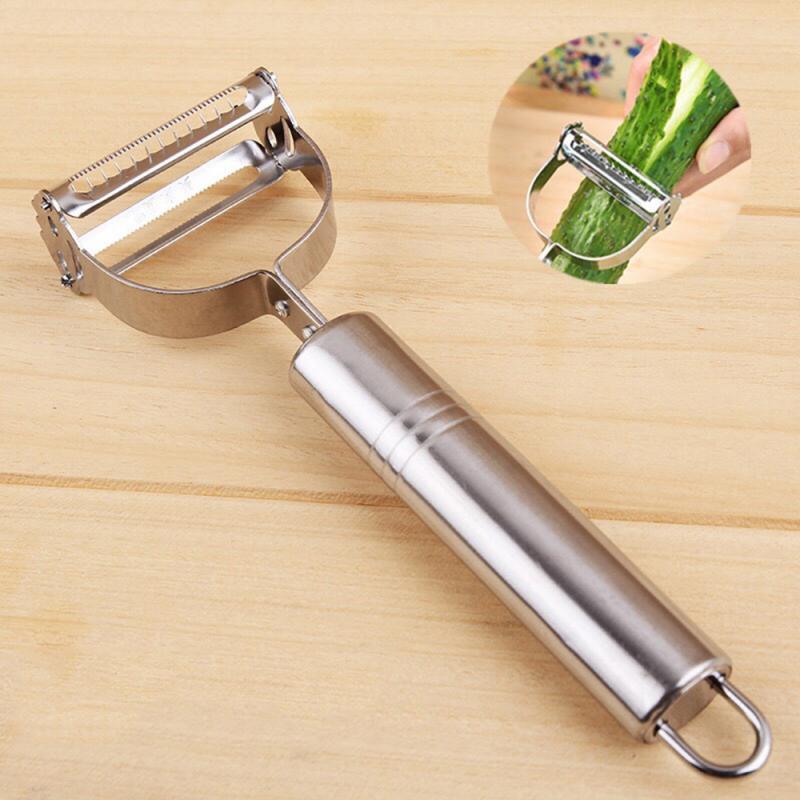 Pelador multifuncional portátil de acero inoxidable para cocina, utensilio de cocina para pelar verduras y frutas, 1 unidad