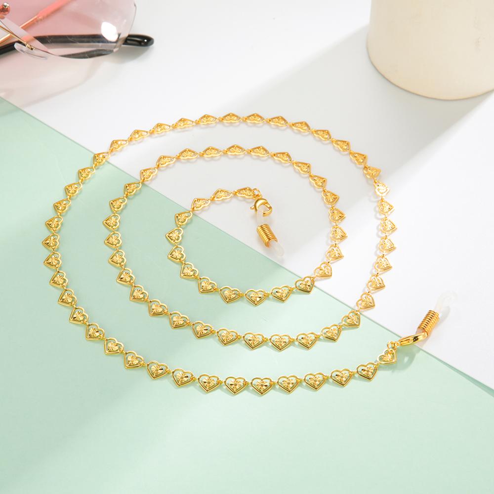 Skyrim Hart Lanyard Bril Kettingen Vrouwen Goud Kleur Anti-Slip Ketting Zonnebril Lezen Brillen Strap Touw Eyewear Cord