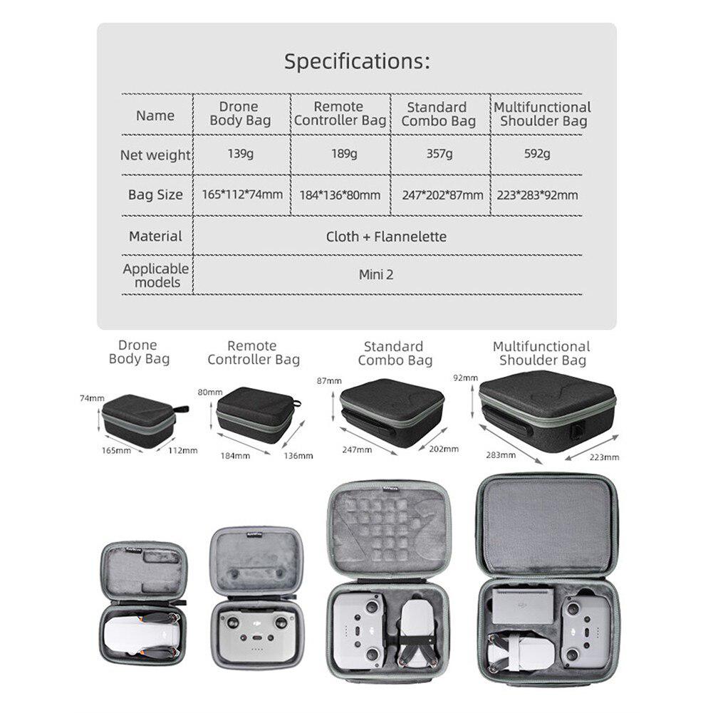Voor Dji Mini 2 Drone Afstandsbediening Accessoires Multifunctionele Opbergtas Draagtas Schokbestendig Beschermende Box Cover