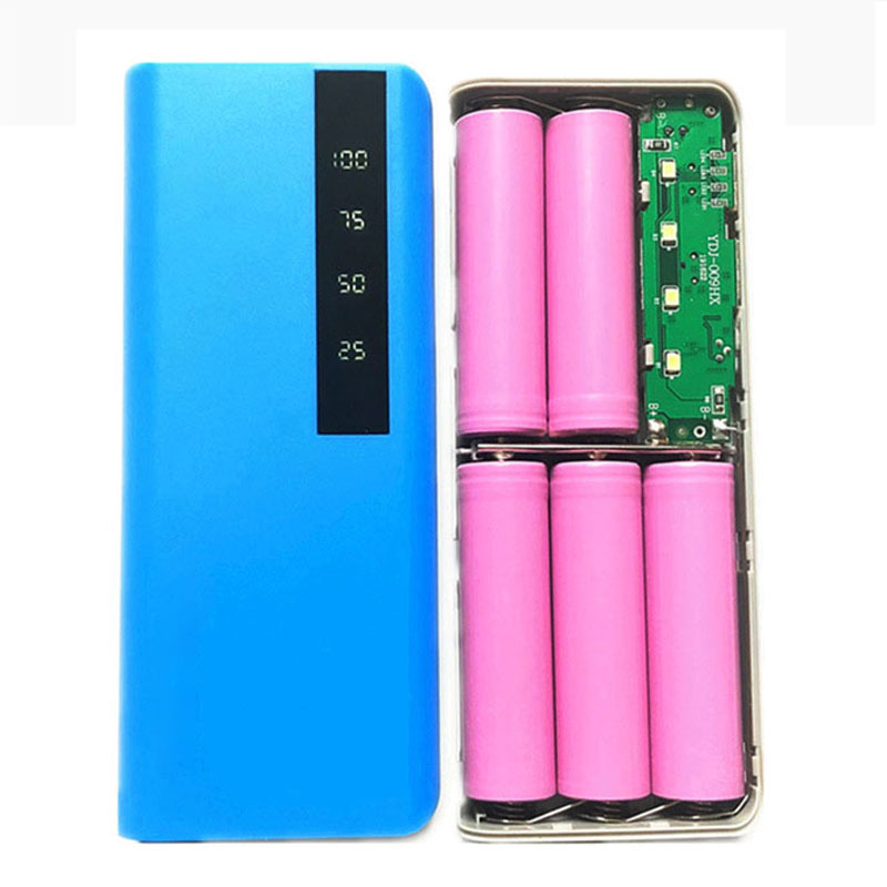 5*18650 Power Bank Shell Case Battery Charger Box Phone External Charger Shell DIY Kit with LED Light Charging Digital Display