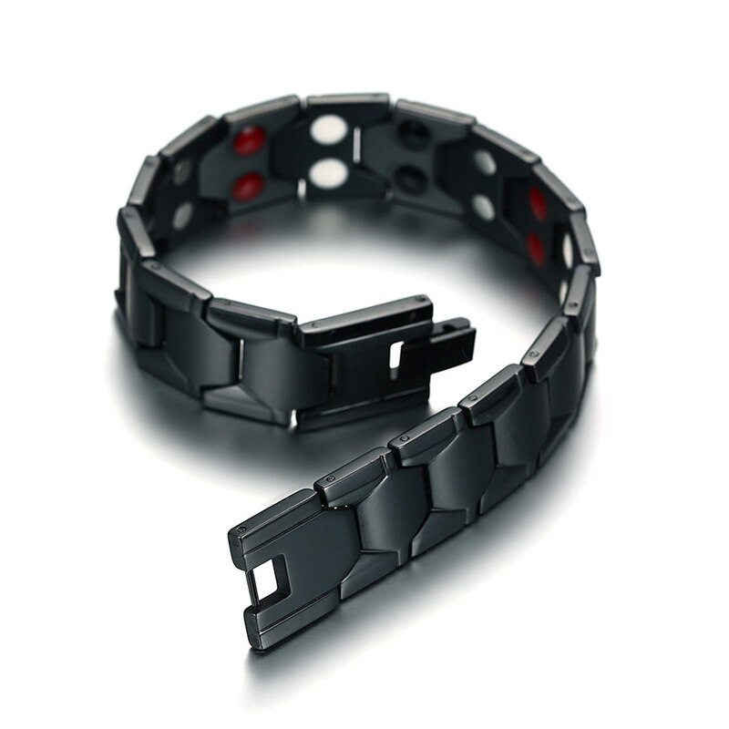 Winterse voetbalstijl armband voor heren goudkleurige energie germanium magnetische armband heren roestvrijstalen schakelarmbanden