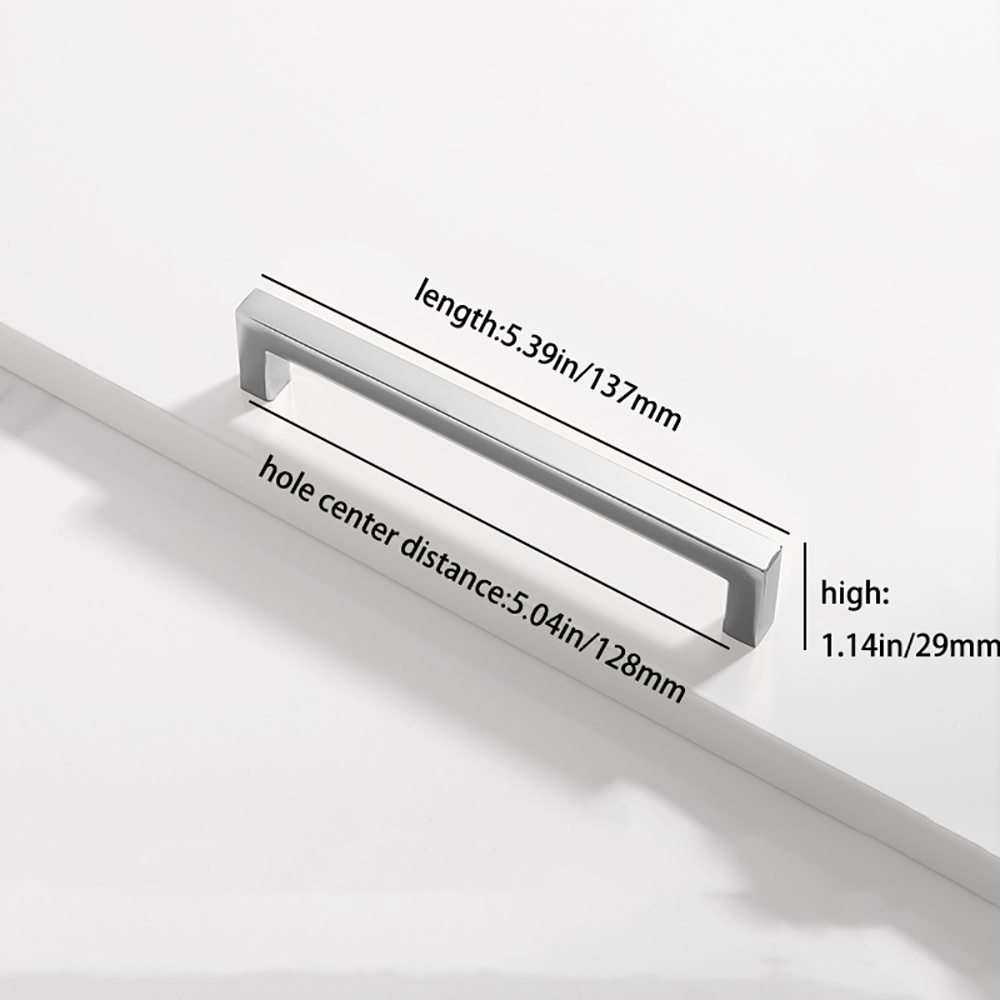 Square bright gold,silver, black cabinet door handle kitchen cabinet drawer closet extension aluminum handle: Beige