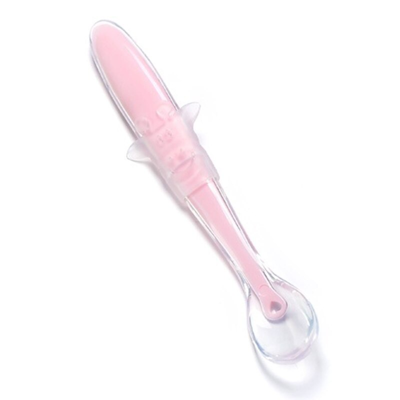 Baby Soft Silicone Spoon Training Feeding Spoons for Kids Toddlers Children GXMA: Pink
