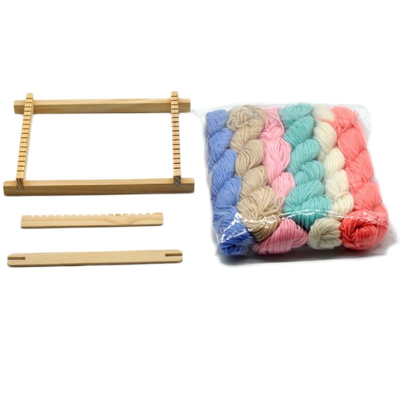 Telar de madera para tejer, Kit de hilo de tapiz, máquina de telar artesanal, herramienta hecha a mano para principiantes: Default Title