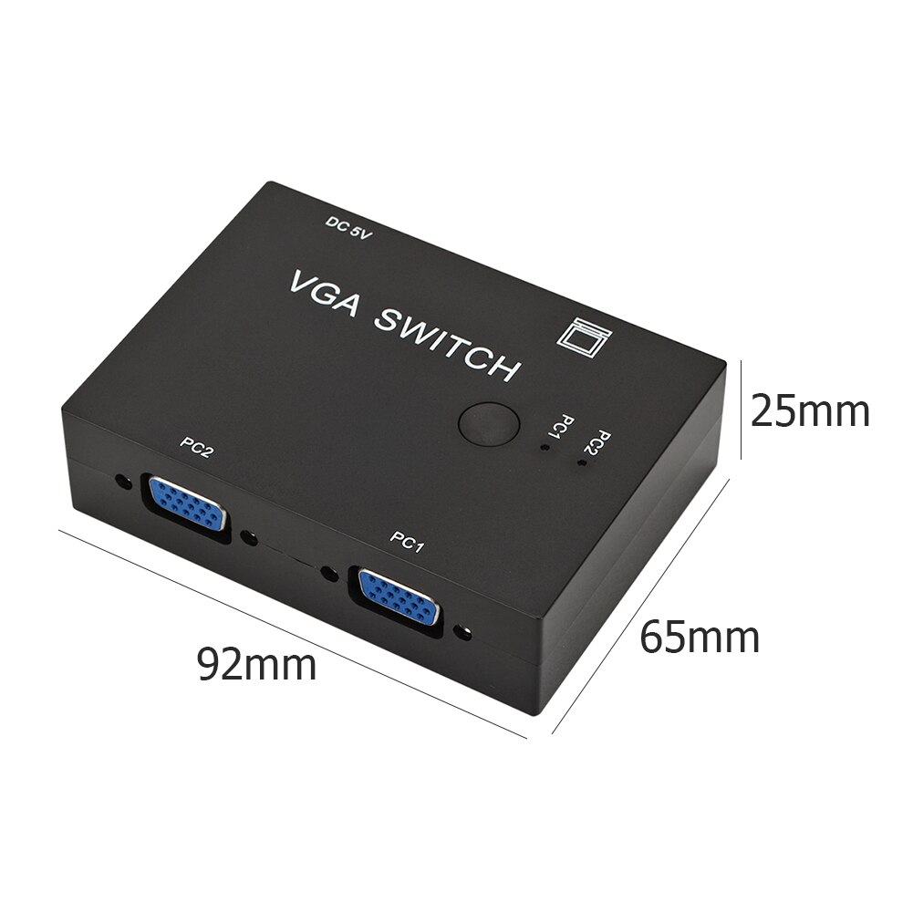 Decodificador de señal con interruptor VGA 2 en 1, proyector de televisión divisor de 2 puertos, interruptores de ordenador para el colegio y la Oficina, adornos para el trabajo
