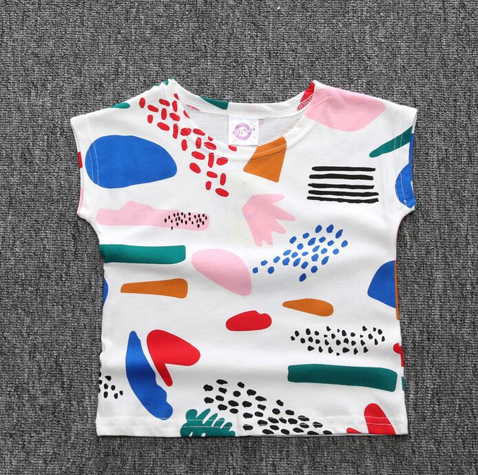 Zomer Baby Kids Korte Mouw T-shirt Jongens Meisjes Gedrukt Tops Babykleertjes: 5T