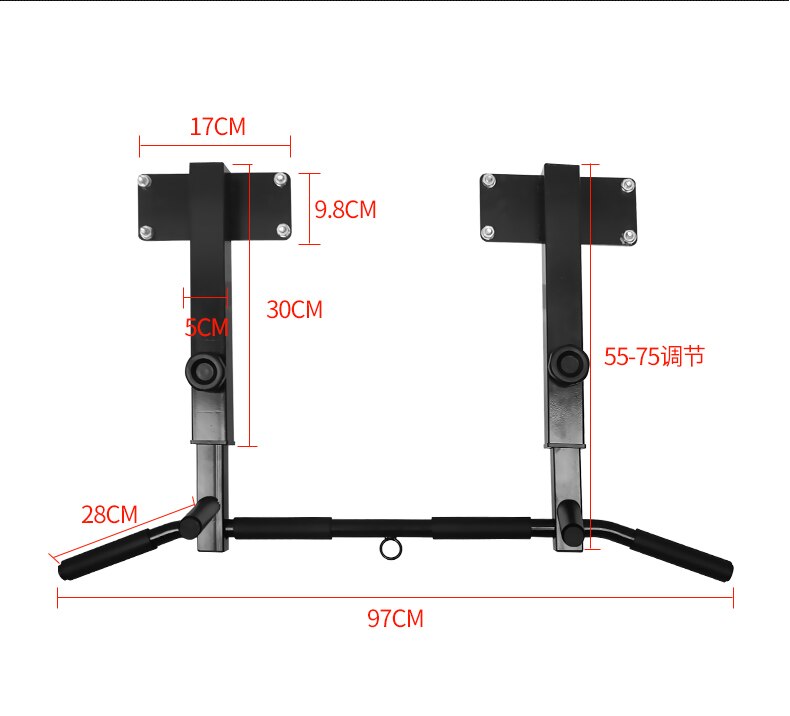 BLJ012 Verf Stalen Horizontale Bar Beam Side/Beam Bodem Installatie Pull Up Bar Multifunctionele Muur Chin Up Bar Parallel bars