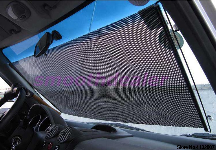 Auto Styling Zwarte Auto Auto Window Roll Blind Zonnescherm Voorruit Zonnescherm Visor 58X125 Cm