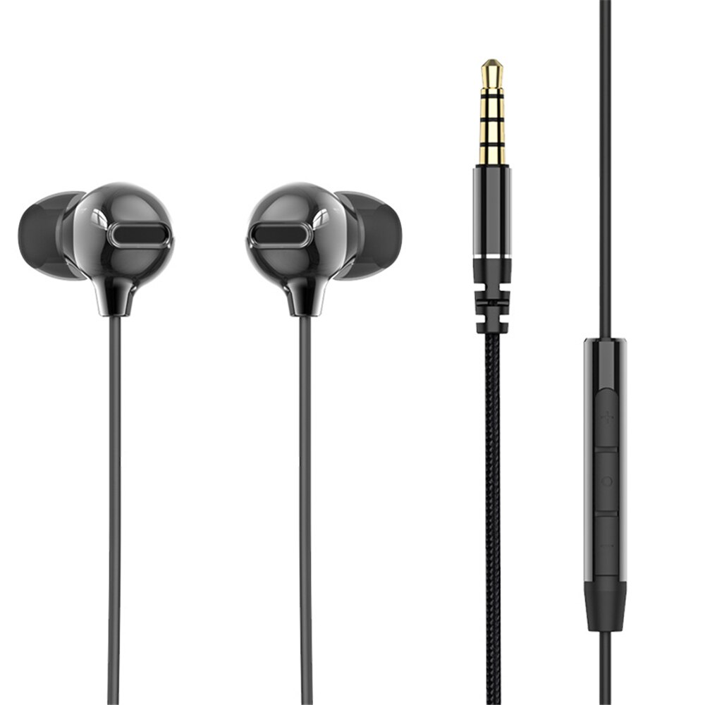 ROCK In Ear Obsidian Stereo Earphones 3.5mm Immersive Headset for iPhone iPad Samsung Luxury Earbuds With Mic Wired Earphone: Default Title