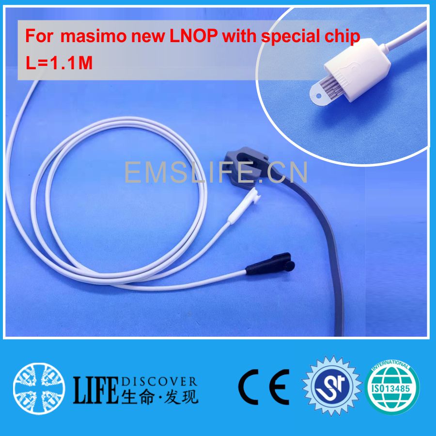 short cable AWT adult finger clip spo2 sensor ECG Cable for masimo LNOP with special chip: Y-model-B