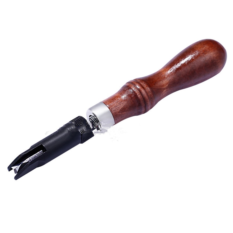 Tool Staal Duurzaam V Type Push Groovende Apparaat 15.5 cm Houten Handvat Verstelbare Groover Craft Guts Tool Leathercraft Tool Sets