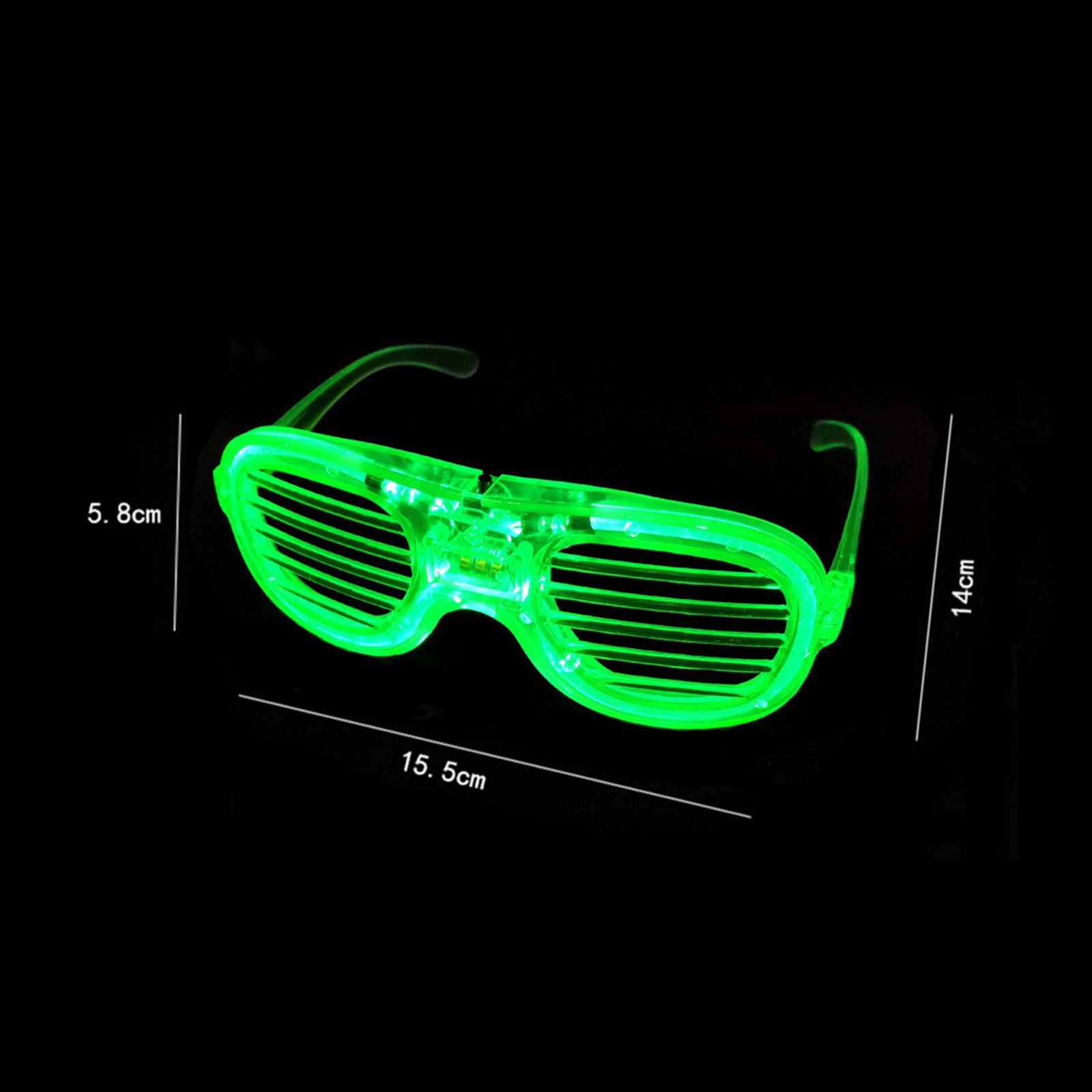 Led-sluitervormige glazen lichten op rave-speelgoed, knipperende glazen voor maskerade, aankleding, kerstfeestdecoratiebenodigdheden
