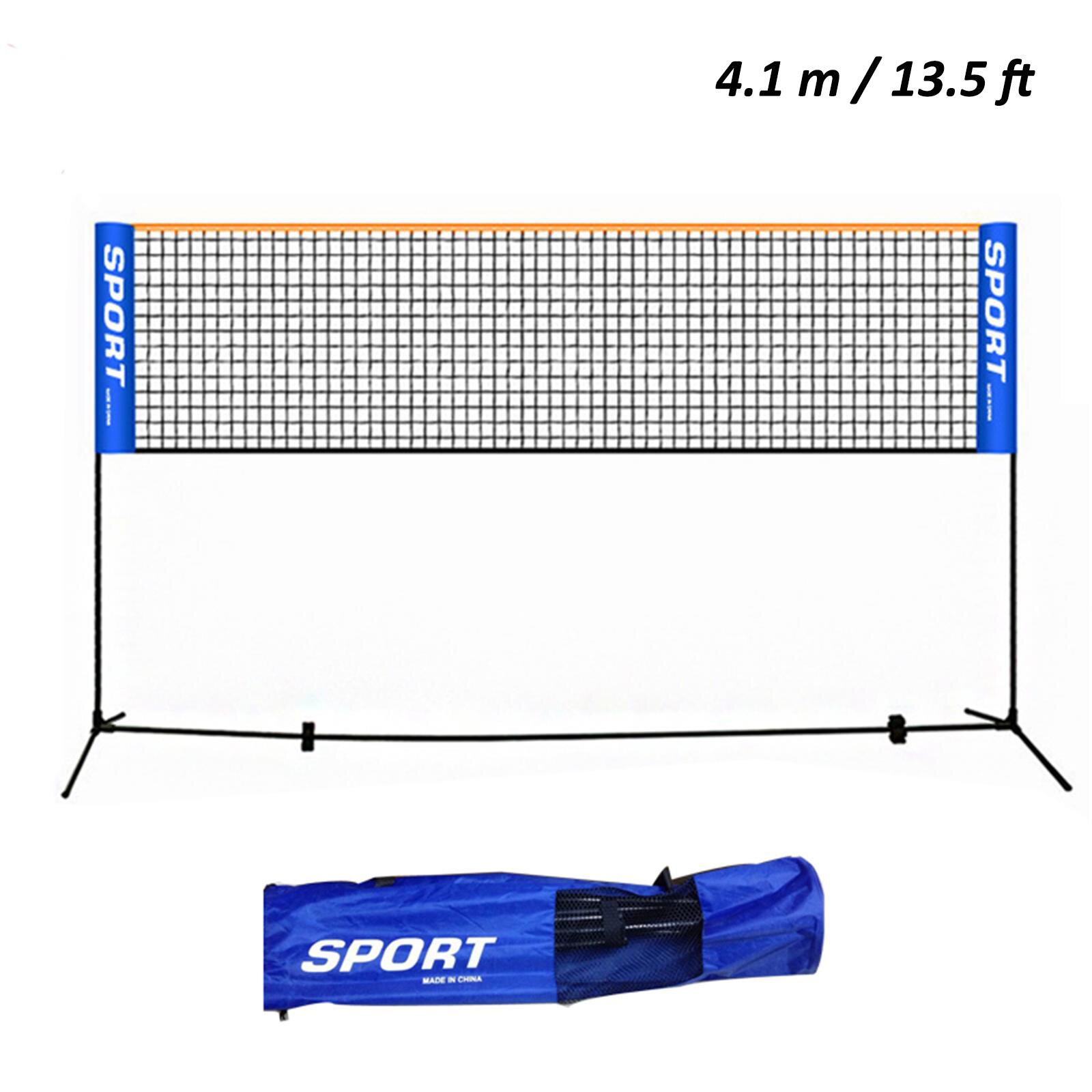 Portable Adjustable Badminton Net Rack Set Multi-function Volleyball Net Bracket Extending Net Rack with Folding Steel Pipe: 4.1 m