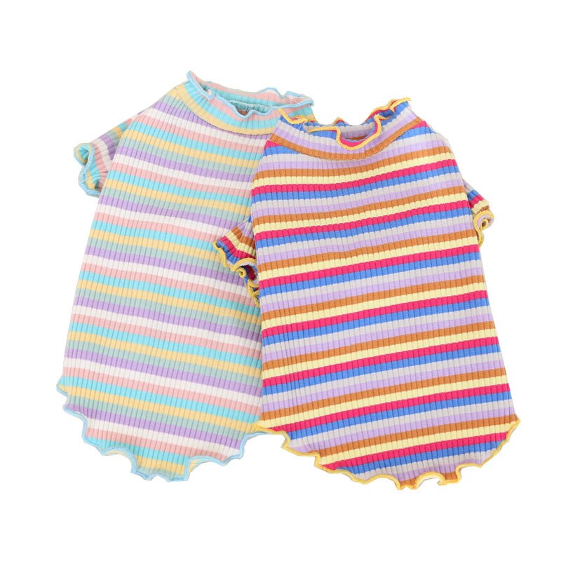 Regenboog hondenkleding katoenen huisdieren hondenkleding puppy chihuahua huisdier vest shirt zacht hondenkostuum ropa perro huisdierproducten hondenshirt