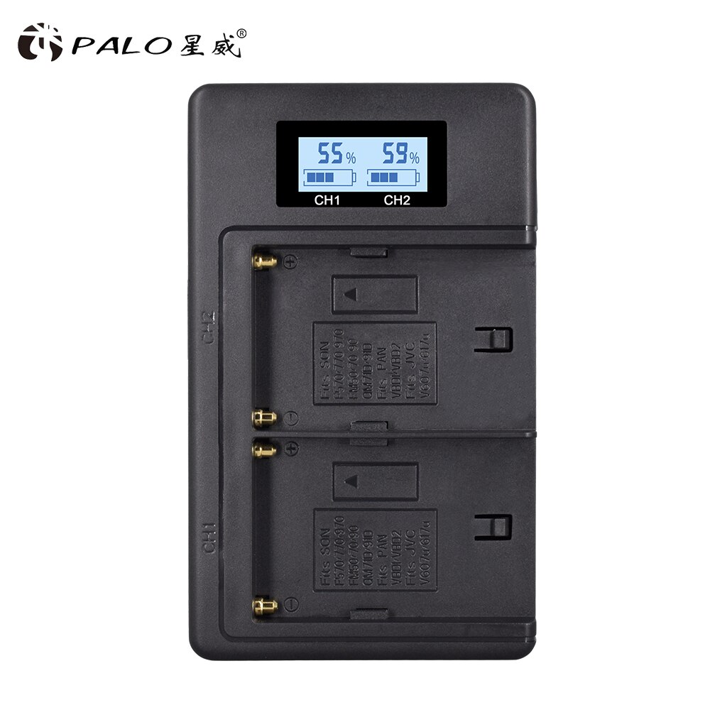 PALO NP-F960 NP-F970 NPF960 NPF970 Chargeur de Batterie D&#39;AFFICHAGE à CRISTAUX LIQUIDES pour SONY F960 F970 F930 F950 F770 F570 CCD-SC55 NP-F550 NP-F770 NP-F750: Charger-c