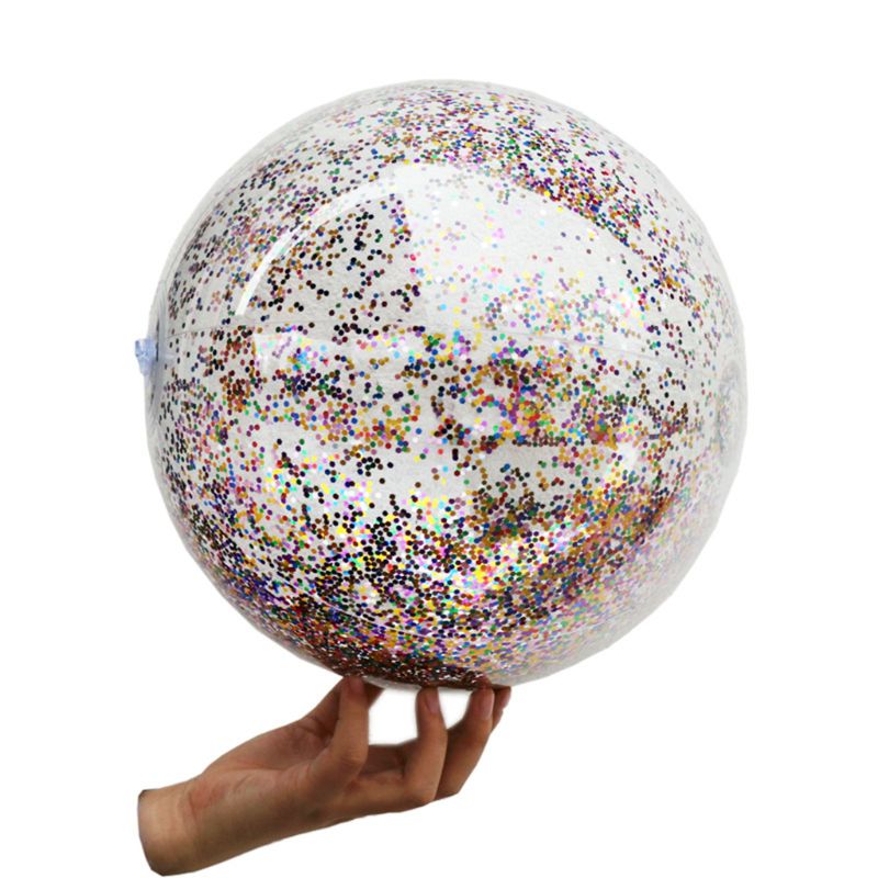 Glitzernde Transparente Strand Ball Schwimmbad Spielen Ball Aufblasbare Ball Foto Requisiten freundlicher Spielzeug Partei Spielzeug 23GD