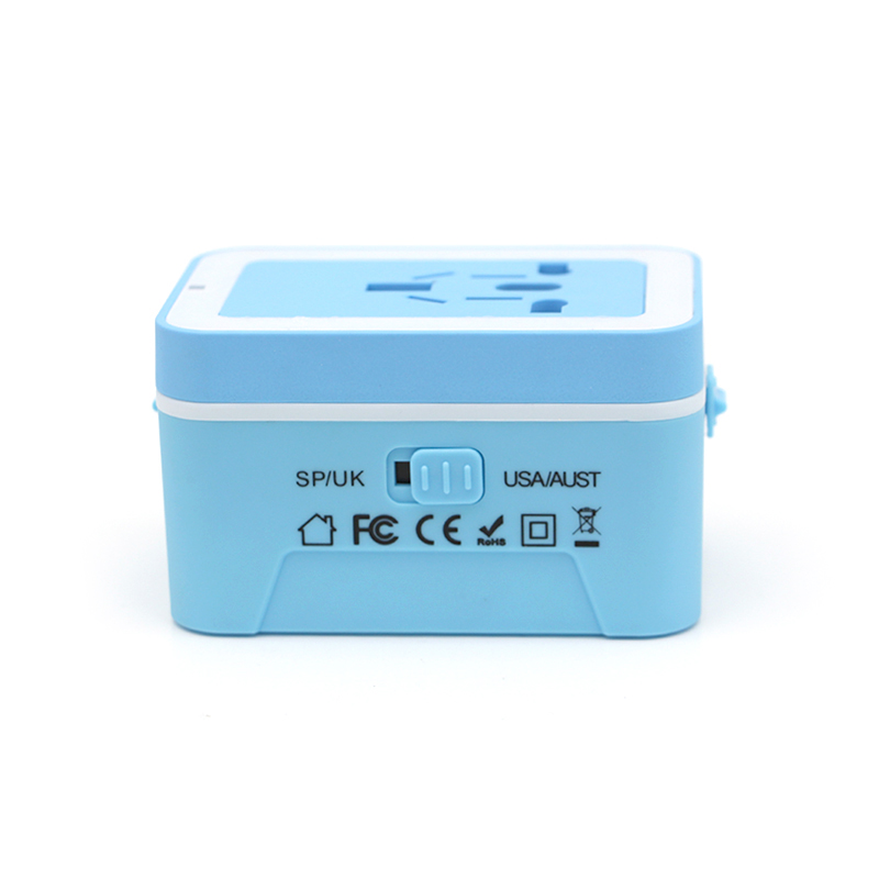 International Travel Adapter Red Blue Electric Plug Power Universal Socket Adapter 2 USB Power Charger Converter EU UK US AU