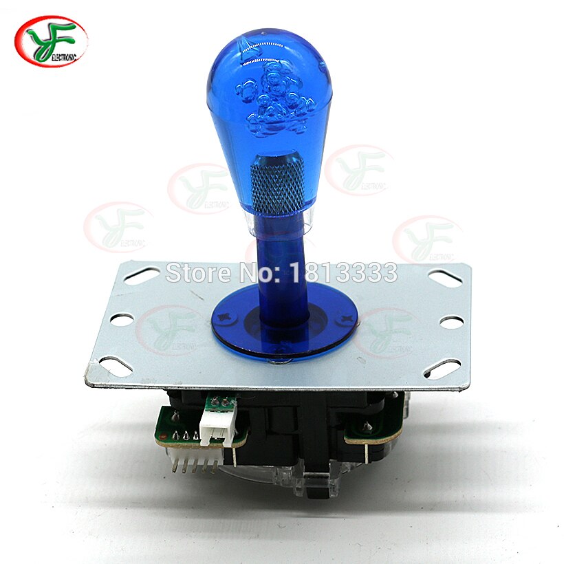 Led Licht Joystick 5V Led Verlichte Glitter Fighters Stok Duurzaam Kopie Sanwa Rocker Met Clear Bat Top Bal Arcade joystick: Blauw