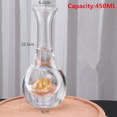 Carafe à vin en verre cristal japonais trou de pouce pichet à glace en verre de saké nid de Hamster récipient à vin Cocktail Champagne outils de refroidissement: 450ML