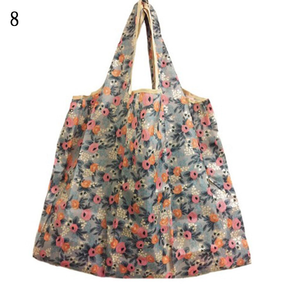 Vrouwen Opvouwbare Boodschappentas Cartoon Bloemen Fruit Groente Herbruikbare Boodschappentas Eco Lady Tote Bag Zak: 8