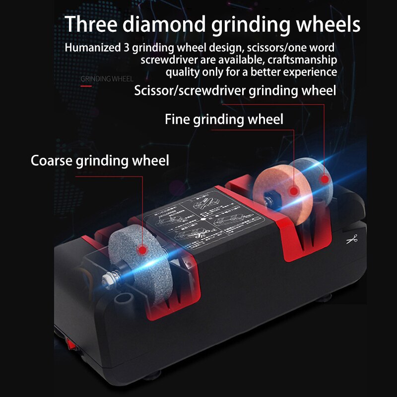 Household Electric Knife Sharpener Multifunctional Automatic Scissors Cutter Sharpener Fast Knife Grinder Kitchen Grindstone