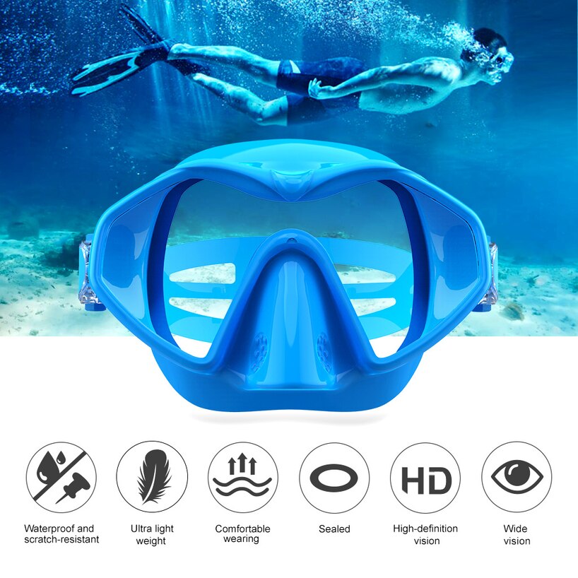 Zwembril Zwemmen Volwassen Duikbril Snorkelen Bril Uitgerust Met Anti-Fog Groot Frame Siliconen Duikbril