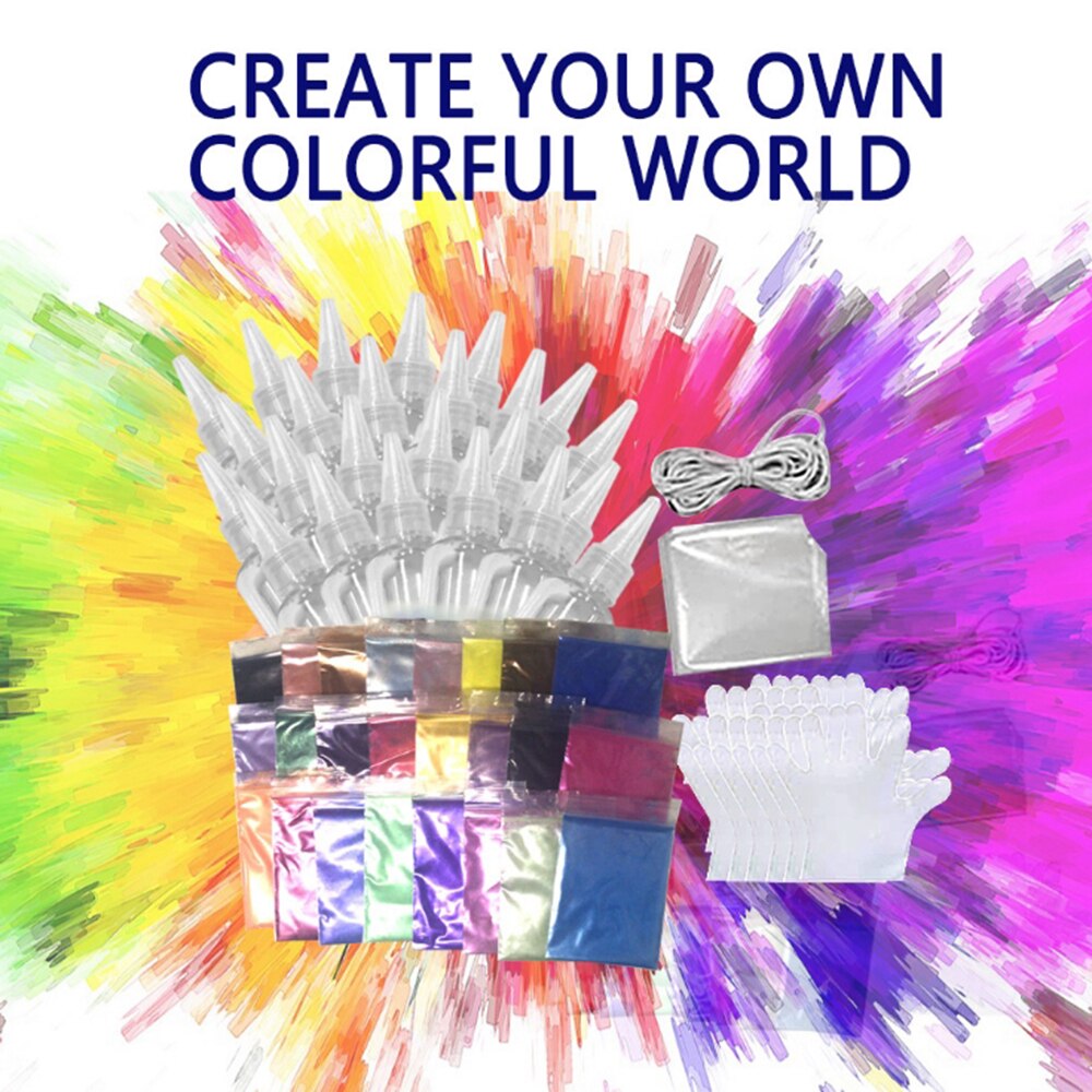 24 Colors Tie Dye Kit Non-toxic DIY Garment Graffiti Fabric Textile Paint Colorful Clothing Tie Dye Kit Pigment Set Home Decor